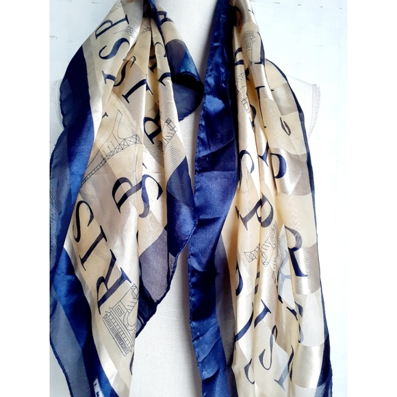 J. Mico Sancho Eiffel Tower "R I S P" Square Scarf - Picture 7 of 15